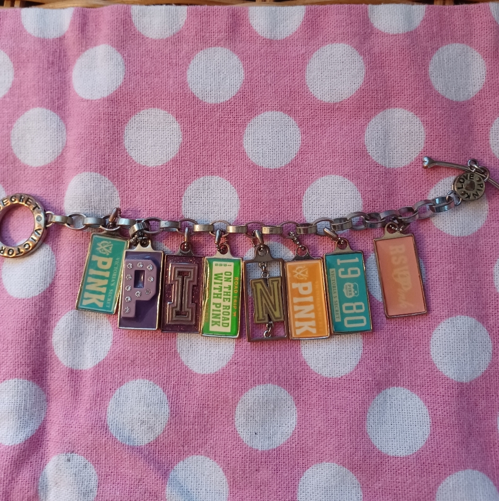 Vintage PINK VS Charm Bracelet. Htf!